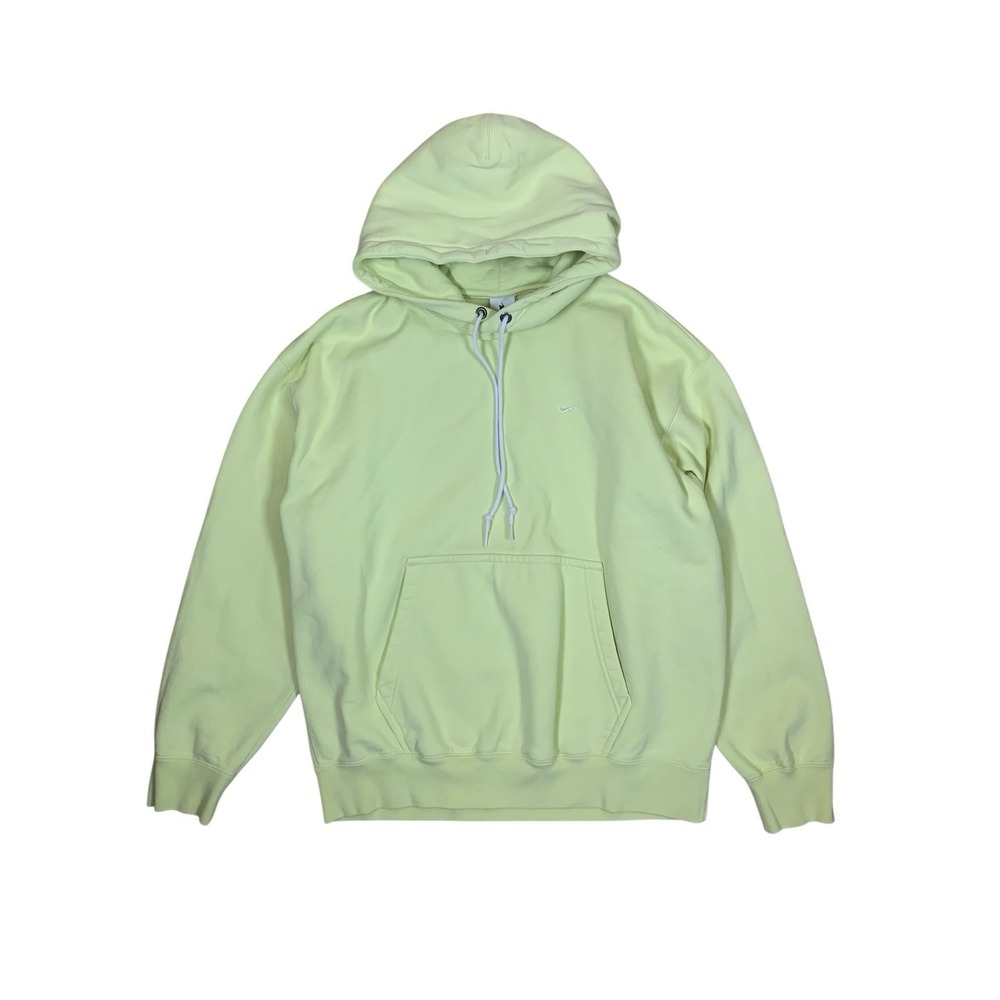 Nike Solo Swoosh Pale Yellow Fleece Pullover Hoodie Men's Large